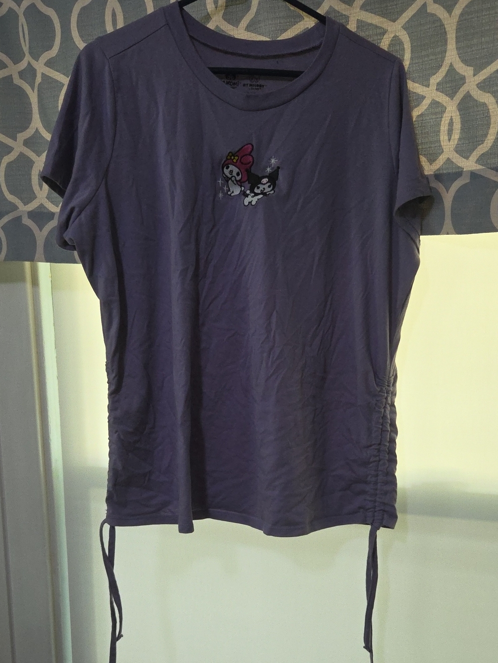 Sanrio Purple My Melody Ruched-Side Short Sleeve Tee